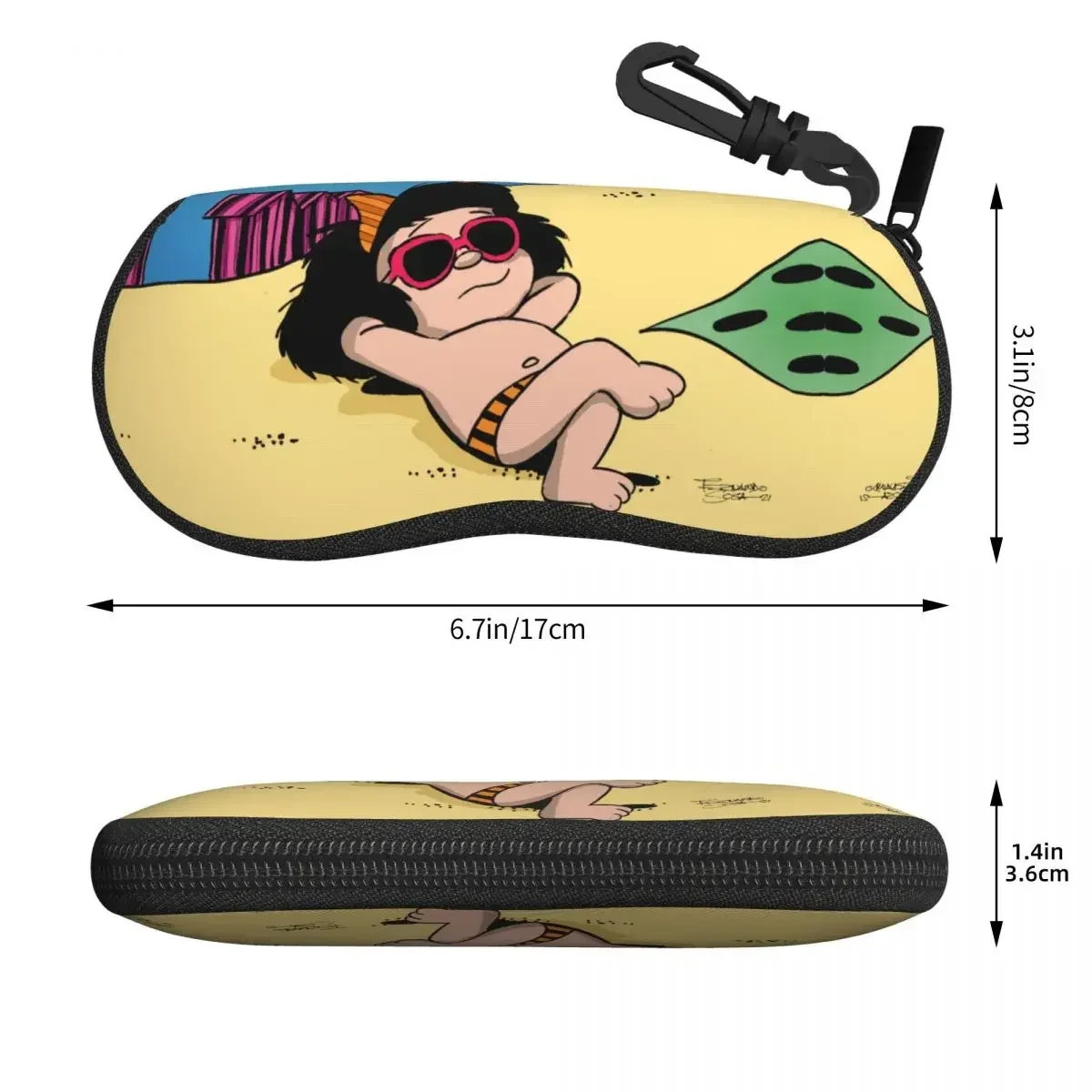 Custom Free Happy Mafalda Shell Eyeglasses Case Women Men Cool Cartoon Anime Glasses Case Sunglasses Box Pouch