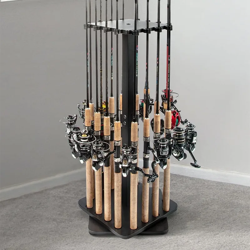 Outdoor rotatable fishing rod bracket, large-capacity fishing rod storage rack, universal fishing storage rack for various