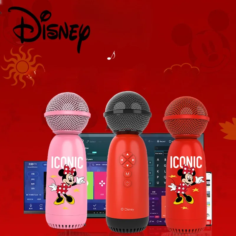 Disney Mickey Mouse Cartoon Portable Microphone Audio Integrated Wireless Microphone Universal Universal Karaoke Artifact Home