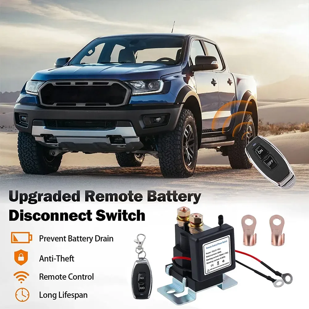 Battery Switch Relay 12V 500A Remote Control Power Switch Universal Battery Disconnect Cut Off Isolator Switch For Boat RV Car