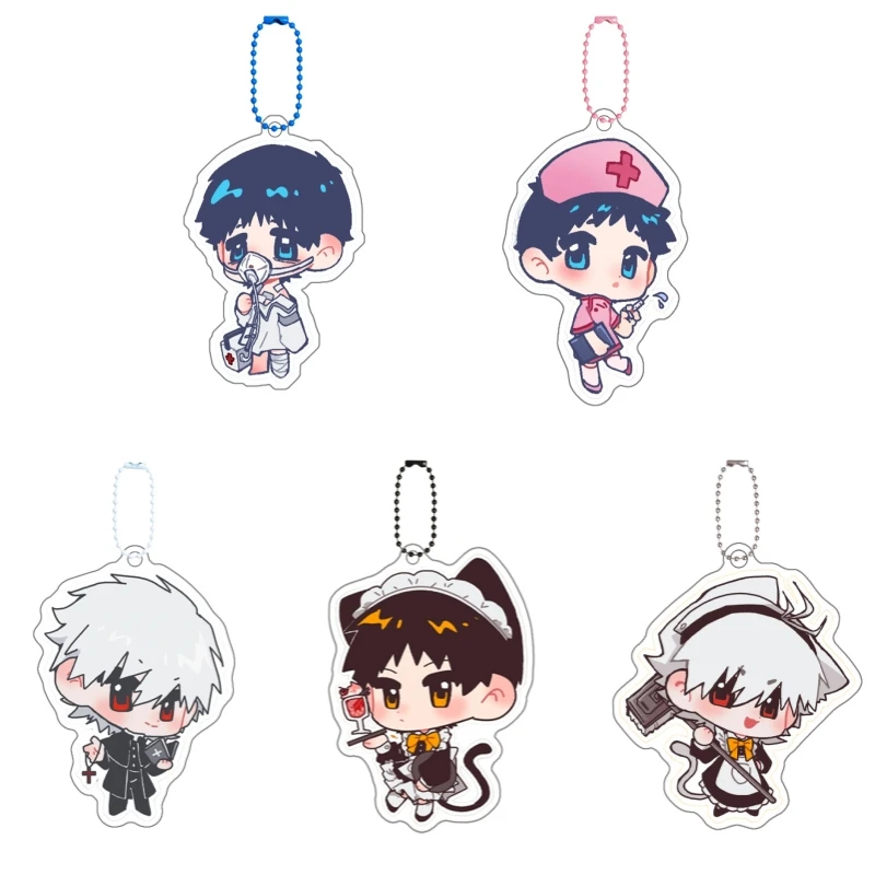 Ikari Shinji Nagisa Kaworu Acrylic Keychain Anime Peripheral Cartoon Backpack Key Pendant Itabag Decoration Cute Goods Gift