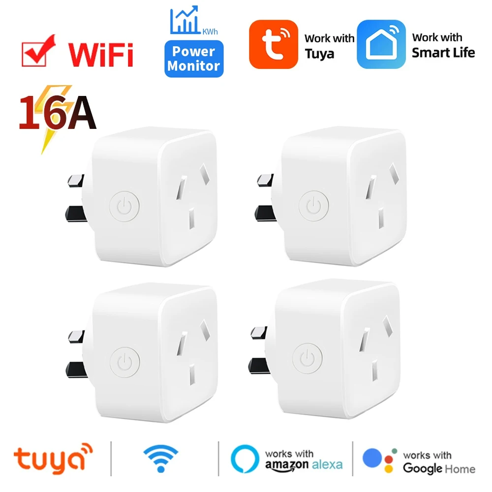 

Tuya WiFi Smart Socket AU Plug Smart Life App Home Alexa Google Home Voice Control Energy Monitoring Timer Function Power Outlet