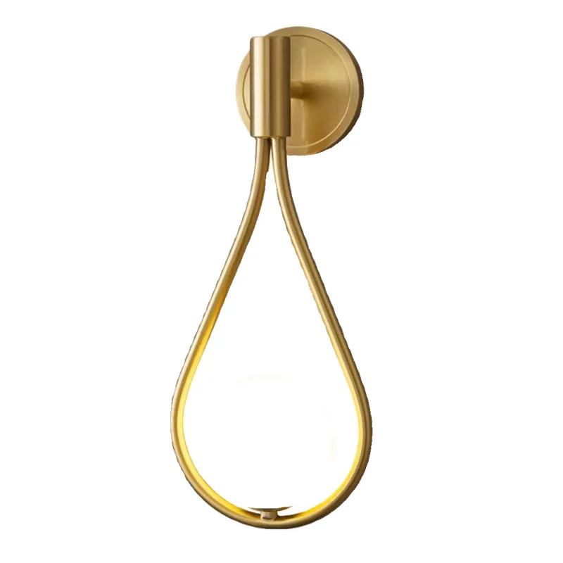 

All copper wall lamp bedroom bedside light luxury style modern Nordic lamps corridor aisle lamp living room background