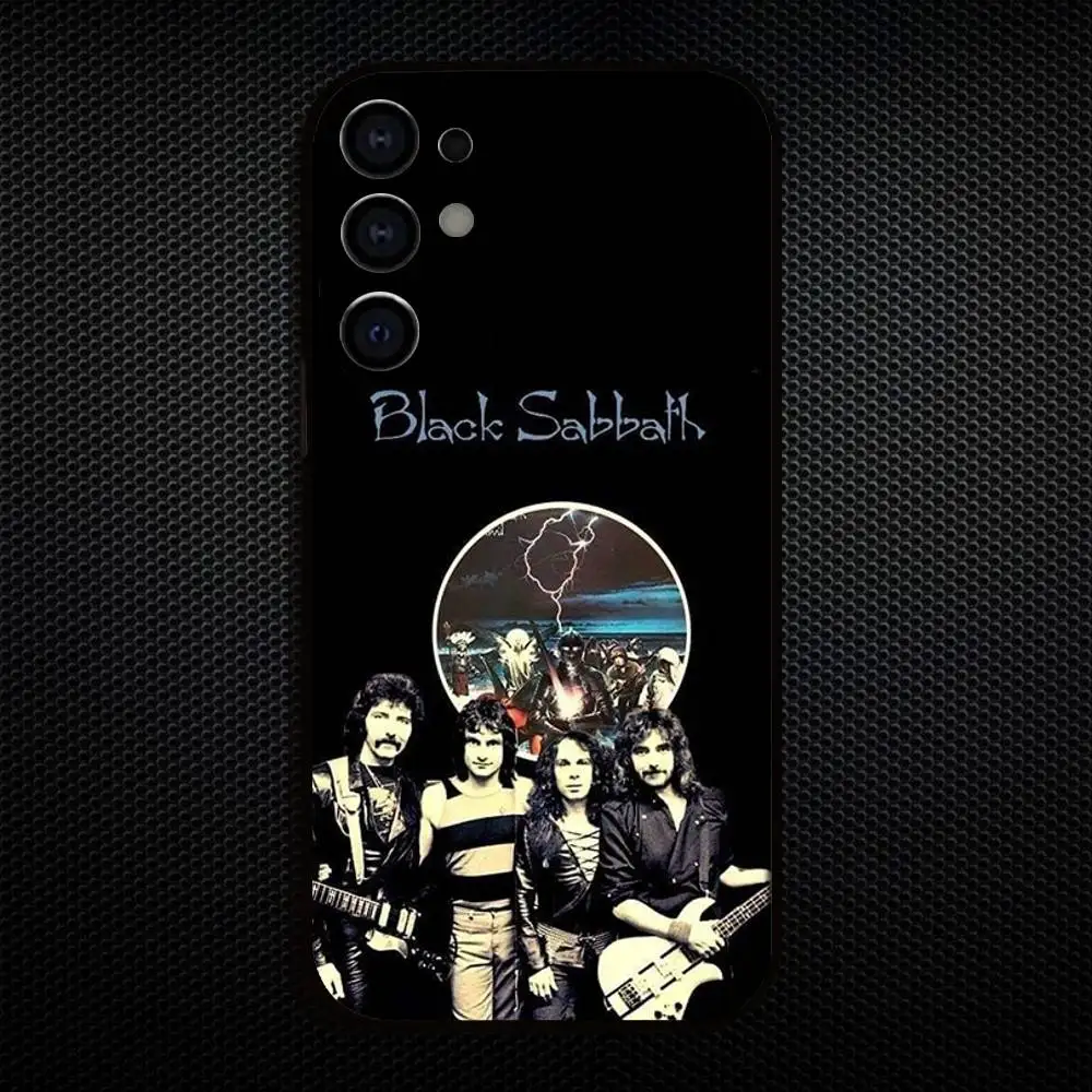 حافظة هاتف B-Black S-Sabbath Band لهاتف سامسونج S25، S24، S21، S22، S23، S30، Ultra، S20، Plus، Fe، Lite، Note، 10,9,5G غطاء أسود