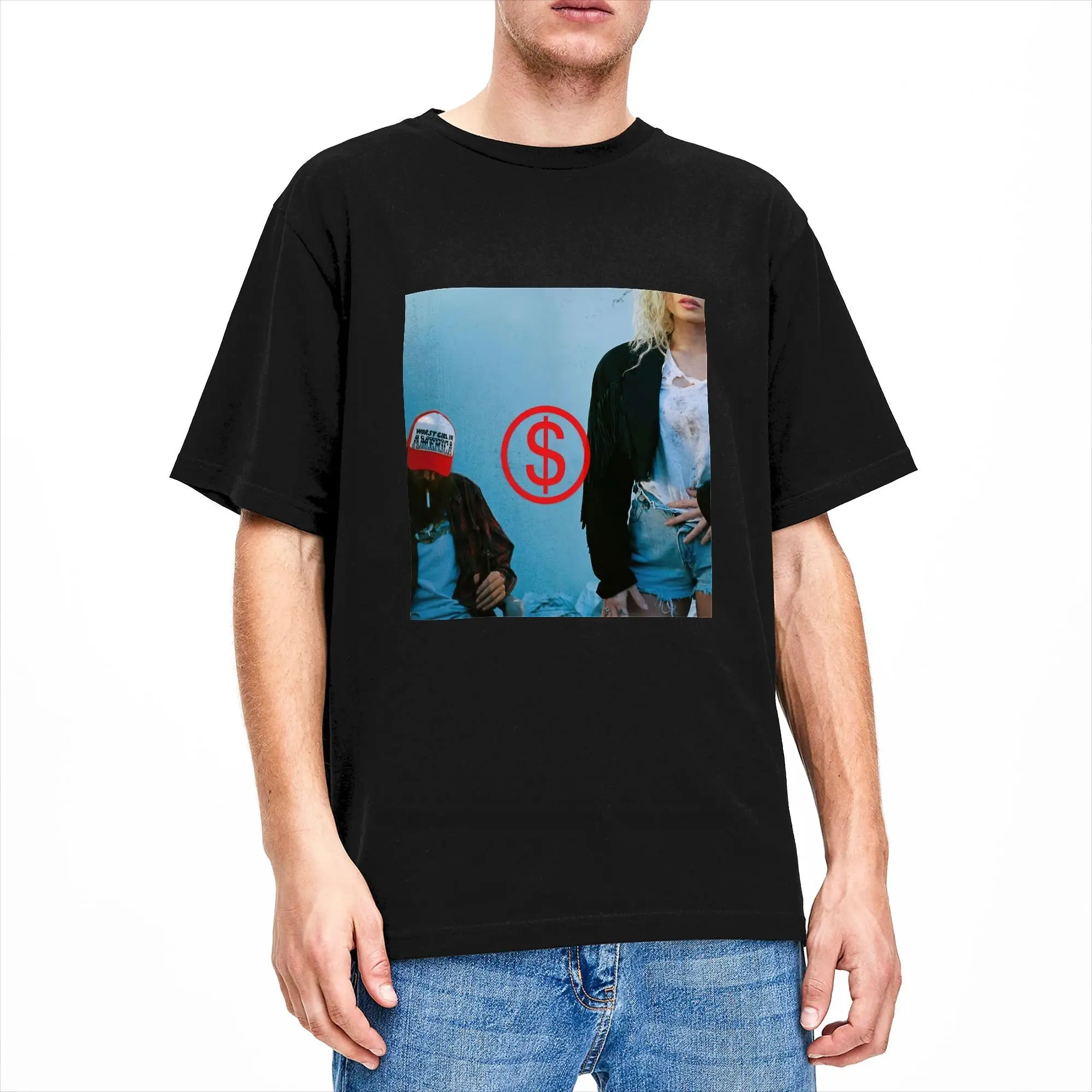 Worst Girl in America Slayyyter Cotton T-Shirts  Trending Tee Shirt for Men's Beach Y2K Basic Printed Short Sleeve Tees