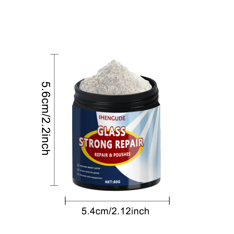 Multi-Purpose Glass Polishing Powder - Powerful Repair and Cleaning Agent Specifically for Car Windows, Mirrors, and Household Glass, Restores Transparency, Removes Scratches and Streaks - Suitable for Tempered Glass, Universal Type view 6