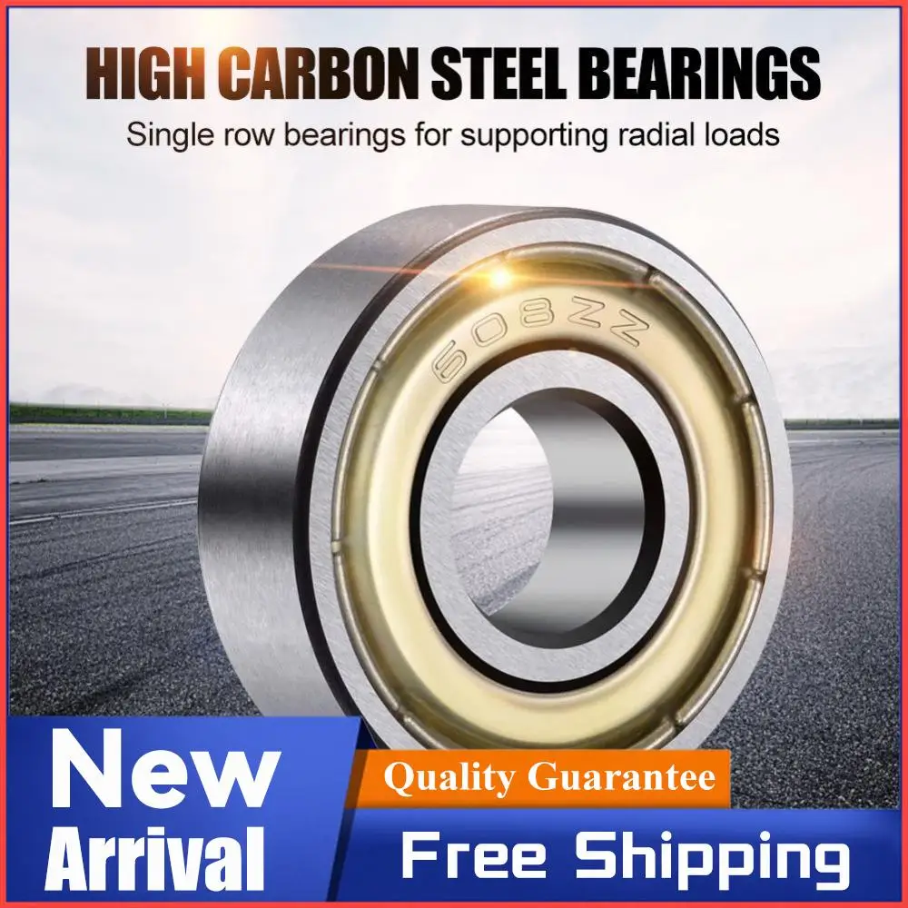 

10 шт. шарикоподшипников 608ZZ с глубоким пазом 8x22x7 мм, миниатюрные подшипники для скейтбордов, роликовых коньков, самокатов