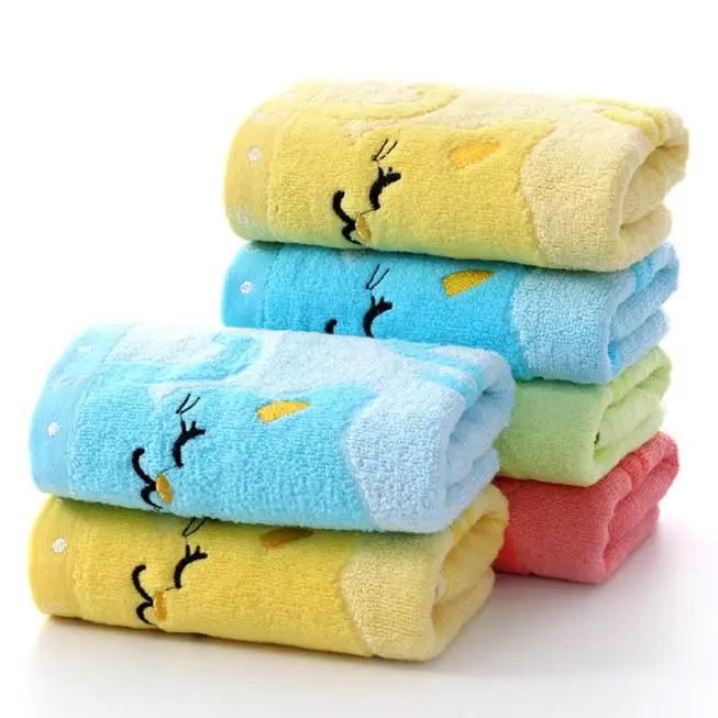 Plain Embroidered Cartoon Children\'s Towel, Face Saliva Towel, Rag, Family Towel Muselina Bebe Aalgodon Hydrofiele Doeken Mуслин