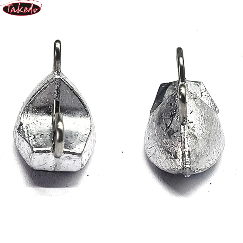 TAKEDO FD05 Ship Type 7g 10g 14g 20g Metal Fishing Weight With Worm Hook Drop Shot Fishing Accessories Lead Sinkers For Fishing