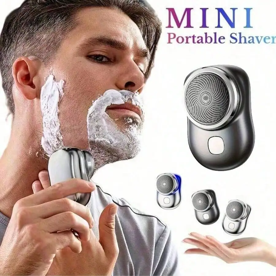 Mini Afeitadora eléctrica portátil para hombres: recargable por USB, batería de más de 60 minutos, lavable, perfecta para el hogar y los viajes