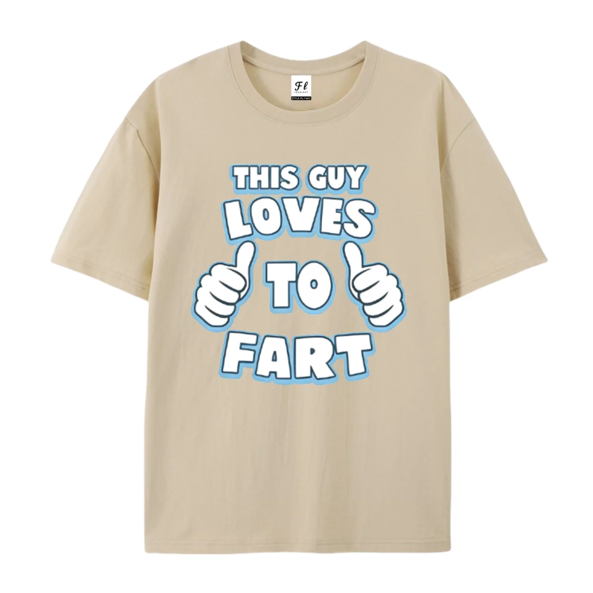 This Guy Loves To Fart Funny Graphic T‑Shirt Humor Thumbs Up Meme Casual Unisex Short Sleeve Tee for Men Women Intersting Shirts