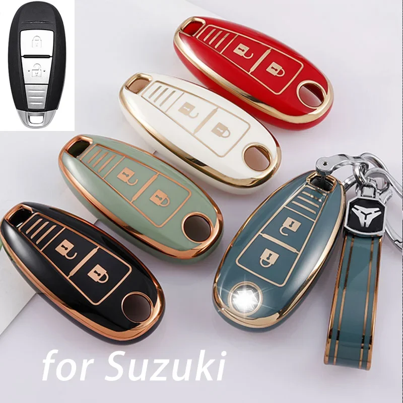 TPU Car Key Case Cover for Suzuki Vitara Swift Ignis Kizashi SX4 Baleno Ertiga Samurai S-Cross Shell Fob Keychain Accessories