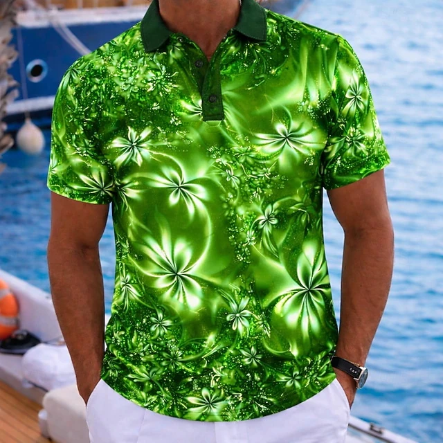 2026 여름 리조트 스타일 그린 네온 플로럴 남성용 - Resort Shirt Floral 리뷰 및 가격