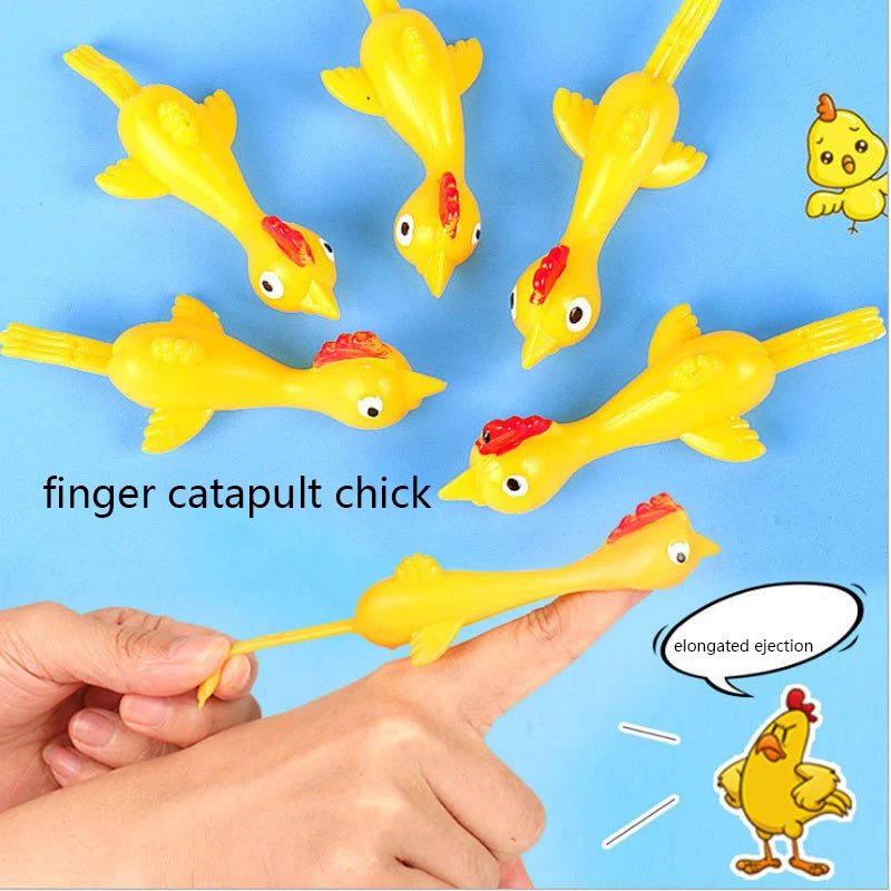 New Catapult Launch Turkey Fun And Tricky Slingshot Chick Practice Chicken Elastic Flying Finger Birds Sticky Decompressiontoy