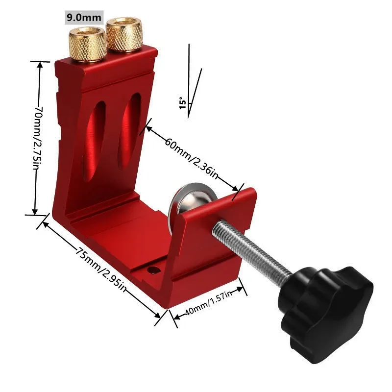내구성과 경량 디자인을 위한 다웰 제작을 위한 대각선 정밀 포지셔닝 도구용 목공용 포켓 홀 지그 1개 세트