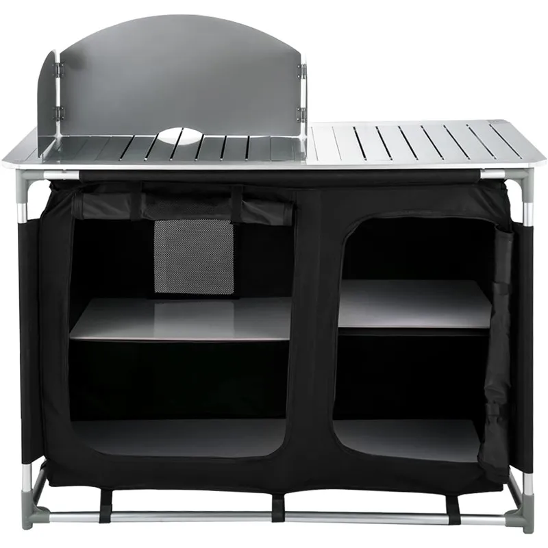 Outdoor Furniture Portable Picnic Organizer Cupboard Camping Kitchen Aluminum Modern Dining Set Table