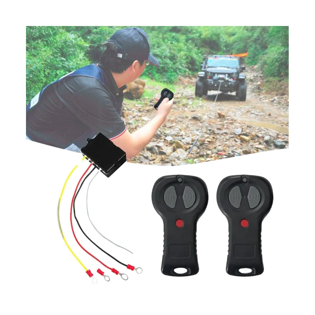 Universal 12V Wireless Electric Digital Winch Remote Control Kit