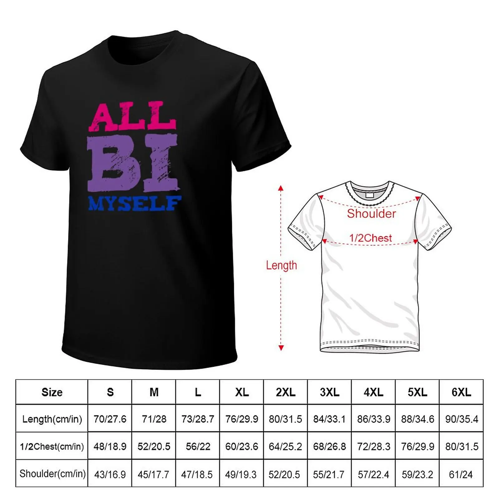 All Bi Myself LGBT Bisexual Pride Bi T-Shirt Comfortable Daily Wear Tee