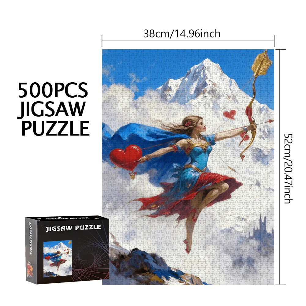 女神、弓と矢 500ピース/1000ピース パズルゲーム - 誕生日、ハロウィーン、クリスマス、感謝祭、イースター向けにデザインされたパズル