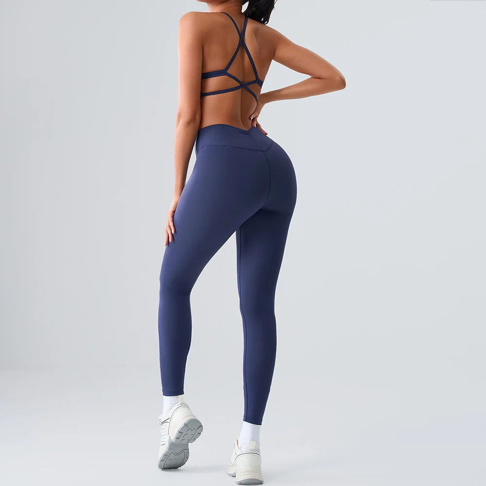 Women's Seamless Yoga Set Summer Sports Bra Vest Breathable Quick-Dry Gym Running Fitness Suit Workout Outfit Sportswear