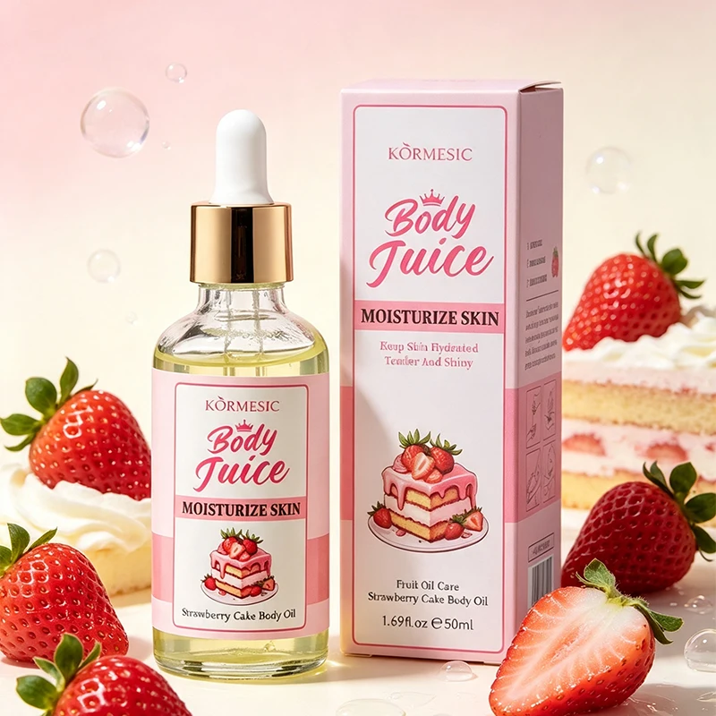 Strawberry Cake Moisturizing Body Oil 50ml Nourishing Relieve Dry Skin Smooth Soft Skin Quickly Absorb Non-sticky Body Care Oil