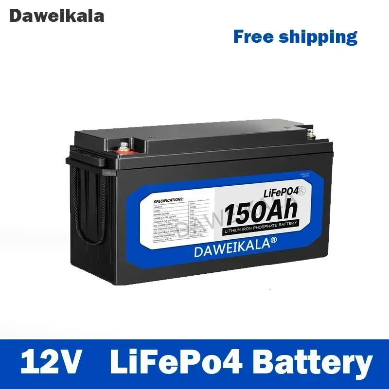 large capacity battery 12v 20ah 50ah 100ah 150ah 200ah lifepo4 battery lithium iron phosphate battery built-in bms solar boat