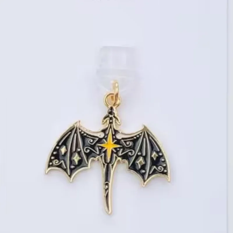 Dragon Dust Plug Charm, Fantasy Phone Tablet & E-Reader Accessory handmade jewely Y2k