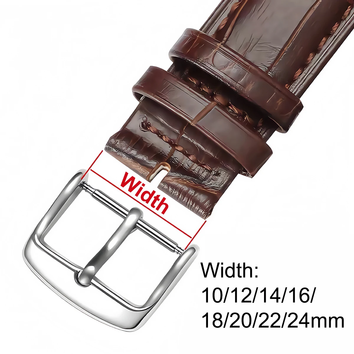 Uhrenverschluss Edelstahl Uhrenarmbänder Verschluss Lederband Ersatzschnalle 10/12/14/16/18/20/22/24mm Uhrenzubehör – Detail 2