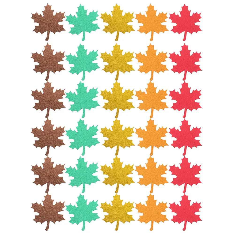 

30 шт. блестящих вырезанных из бумаги кленовых листьев, осенние украшения, бумажные вырезки в виде кленовых листьев для декора вечеринок, подарки на День Благодарения, для дома