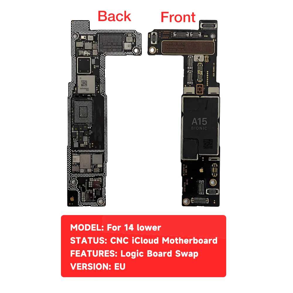 CNC Cut Motherboard for IPhone 14 Series CNC NO NAND ID High Quality Replacement Mainboard Logic Board for Mobile Phone Repair