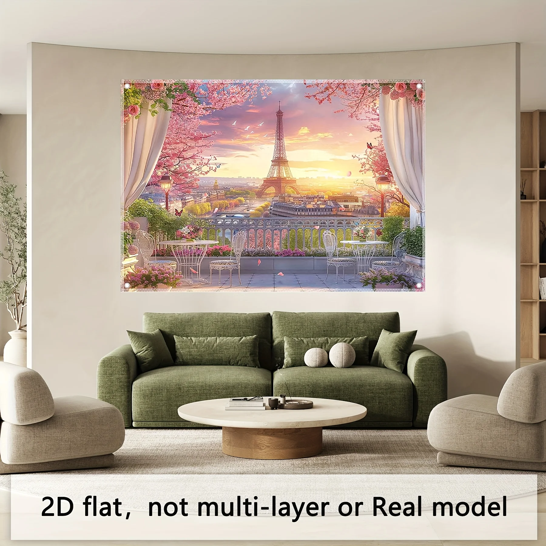 VIKAMA Eiffelturm Wandteppich Paris Frankreich Stadt Sonnenuntergang Landschaft Wandteppich Wohnzimmer dekorative Wandteppich Home Room Decor
