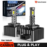 BEVINSEE D1S D3S LED Canbus Turbo D2S D5S D1R D2R D3R bombillas de faros LED 6000K blanco 70W 7000LM lámpara de repuesto de xenón automática 12V