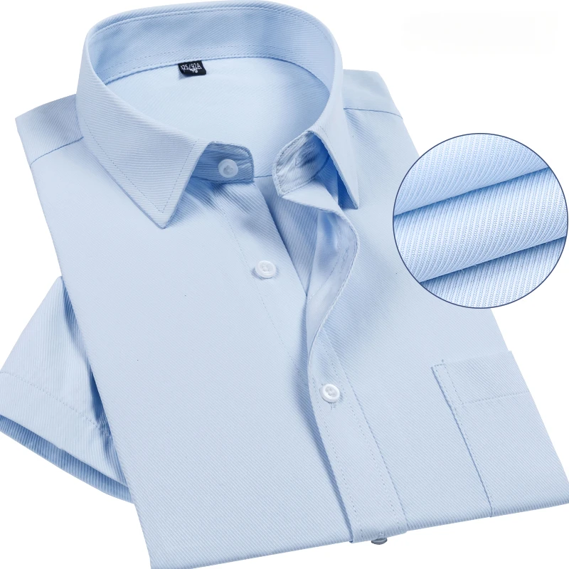 

Summer Thin Short Sleeved White Shirt for Men's Business and Leisure Work Attire Collar Half Sleeved Shirt for Men