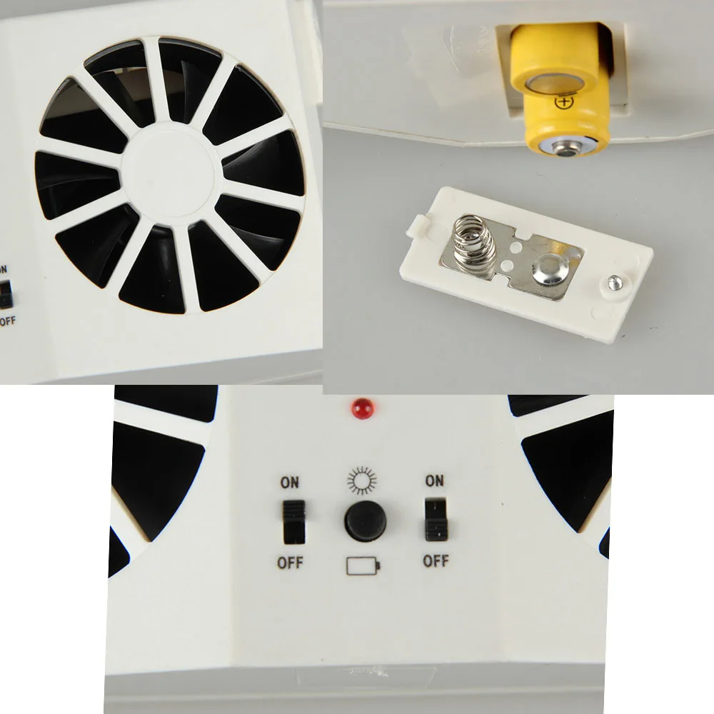 Car Auto Air Vent Cool Fan Solar Sun Power Portable Cooler Radiato with Display Ventilation System Without Battery 2W
