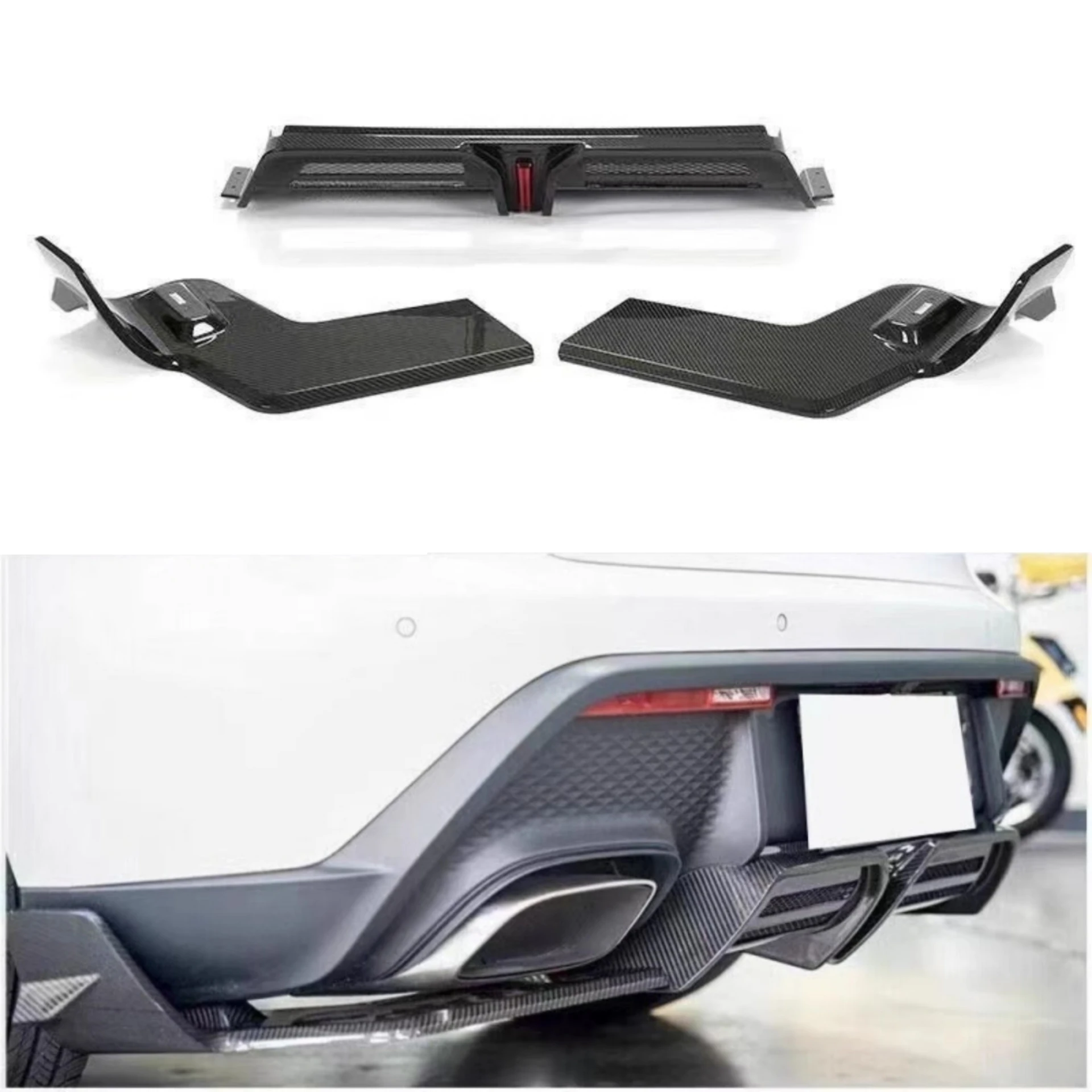 Carbon Fiber Rear Lip with Light for Porsche Macan 23 Modified New Style Rear Spoiler Body Kit Car Accessories