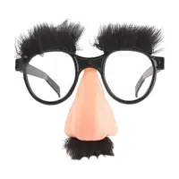 Halloween Party Eyeglasses Novelty Prank Disguise Glasses Big Nose Glasses with Eyebrows Mustache Silly Photo Props Supplies 1