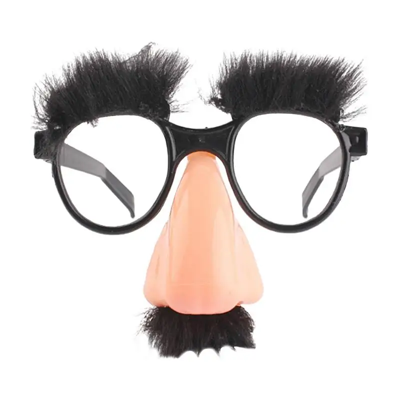 Halloween Party Eyeglasses Novelty Prank Disguise Glasses Big Nose Glasses with Eyebrows Mustache Silly Photo Props Supplies