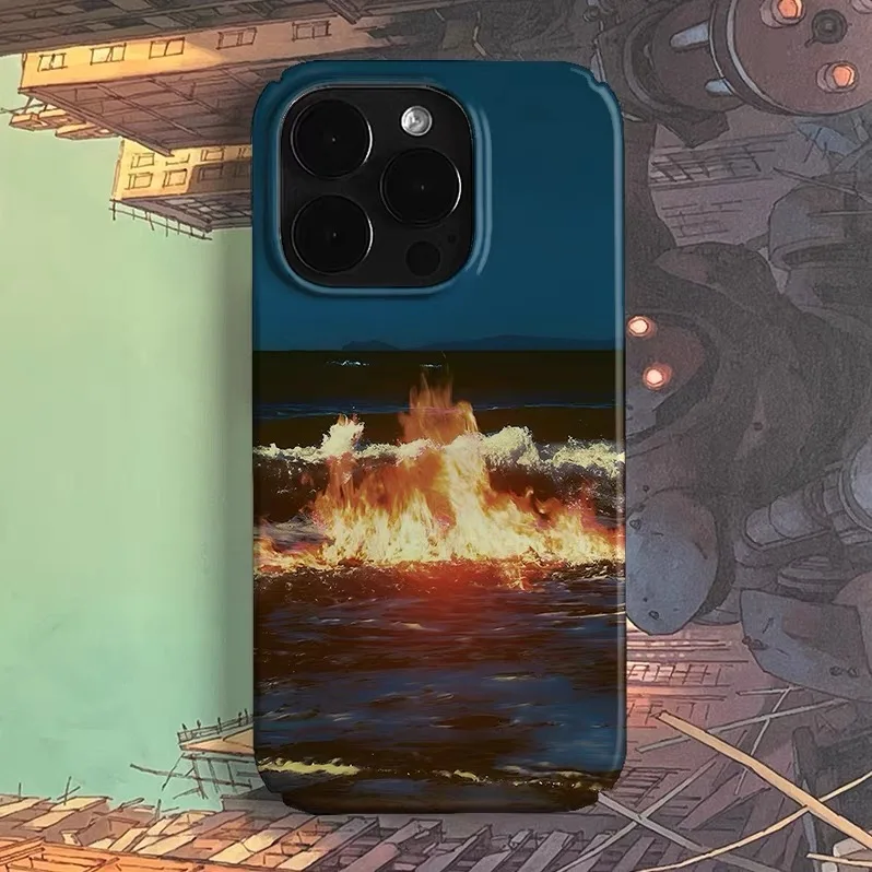 

Ins Korean Night Waves Flames Case for IPHONE 17 16 ProMax 15 14 Plus 13 12 MINI 11 PRO 16Plus XR XS MAX Acrylic Phone Cover