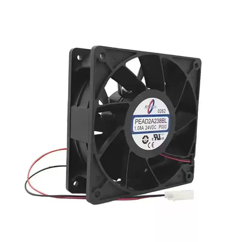 For NSTECH PEAD2A238BL DC 24V 1.08A 12038 120x120x38mm 2-Pin Dual Ball Bearing Violent Welder Server Inverter Chassis Cooler Fan