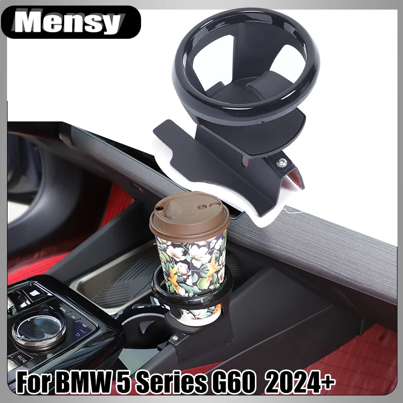 

For BMW 5 Series G60 2024 2025 Carbon Steel Black Car Center Console Water Cup Bracket Car Interior Accessories