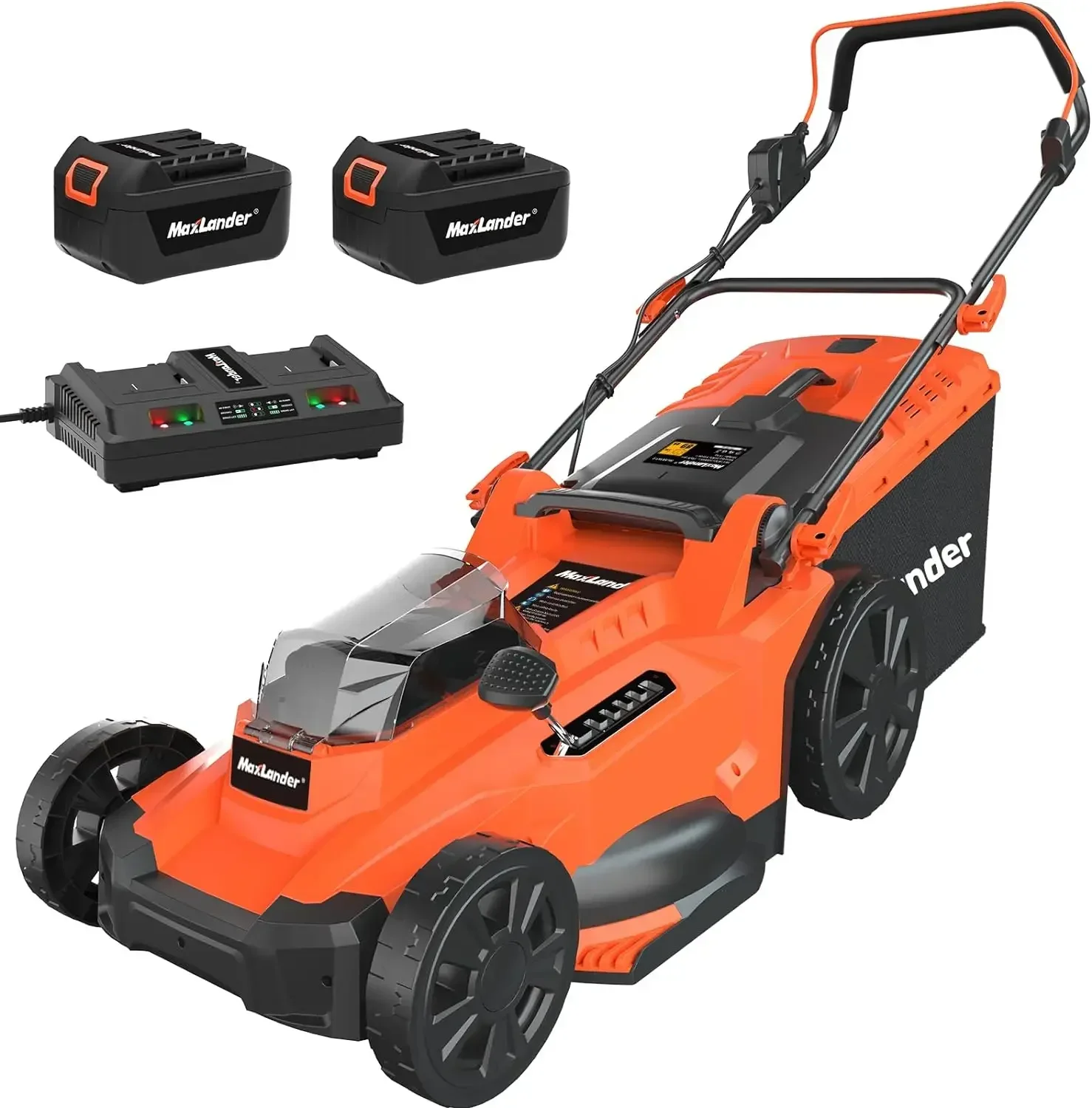 

17Inch Electric Lawn Mower Cordless, 40V 2-in-1 Battery Powered Lawn Mower with Brushless Motor, 6-Position Height Adjustment,