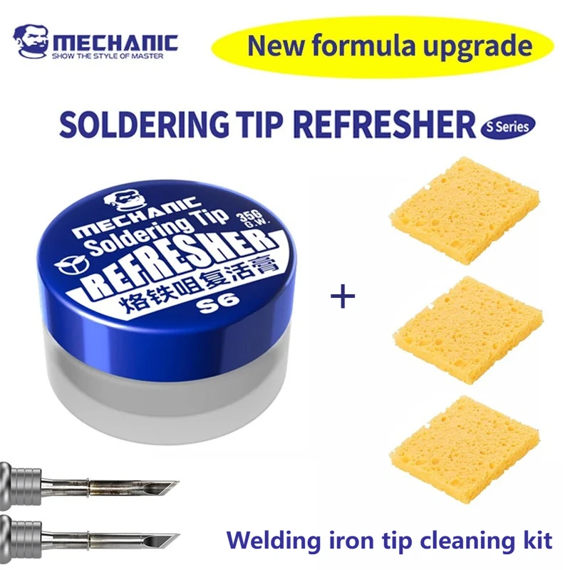 MECHANIC S6 Lead-Free Soldering Iron Tip Refresher Clean Paste Tip Tinner for Oxide Removal Solder Tip Repair Tool