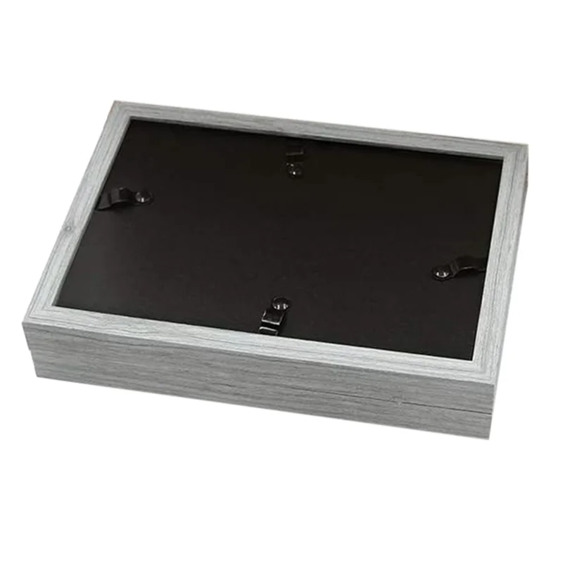 KYCOR-4X Double Picture Frame 4X6in Rustic Grey Photo Frames Wooden Hinged Folding,Wedding Gifts,Mother's Father's Day Present