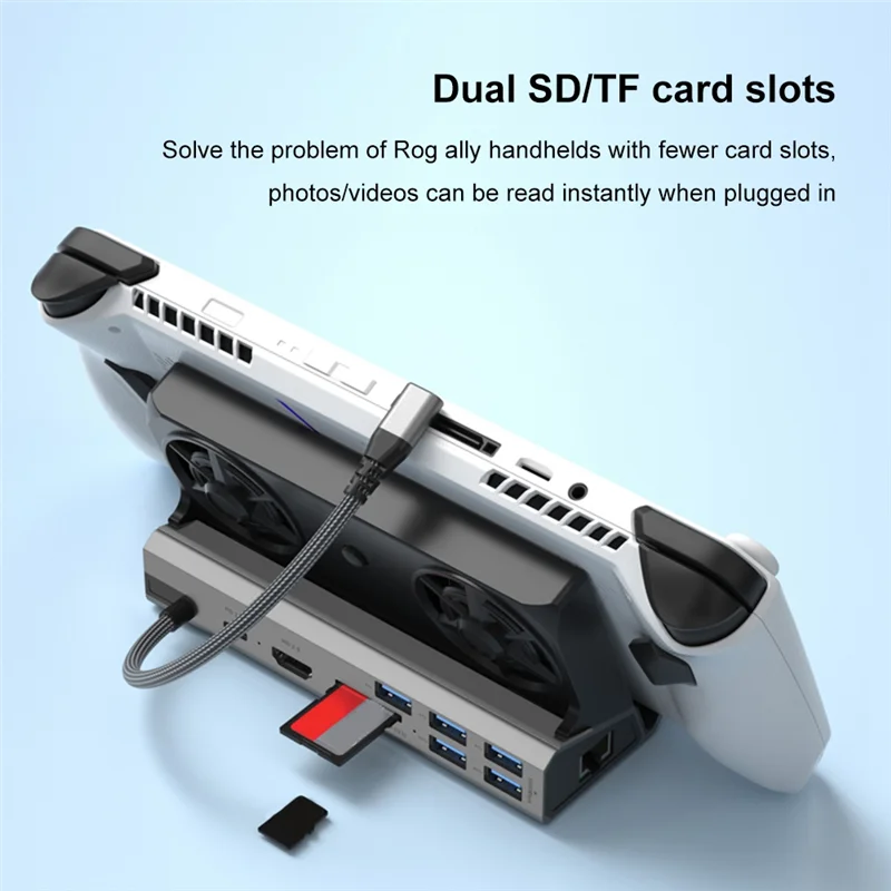 كامل ل ROG Ally لعبة حوض وحدة التحكم محور 4K 60 هرتز USB C محطة إرساء جيجابت إيثرنت 1000Mbps حامل قاعدة نوع C USB 3.0