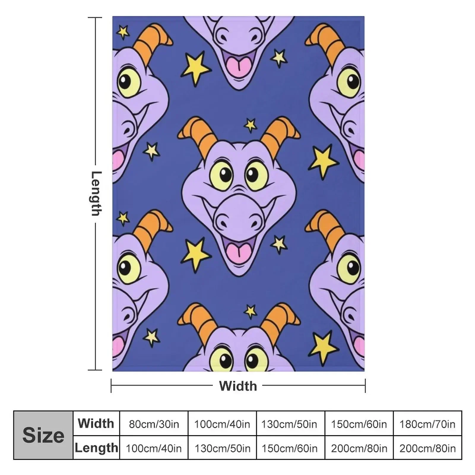 Figment with Stars Throw Blanket Baby Retros Polar Blankets