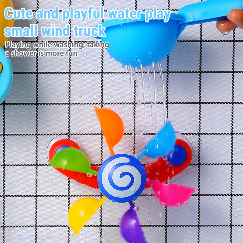 

Baby Bath Toys Colorful Waterwheel Bathing Bathtub Water Spray Play Set Rainbow Windmill Bathroom Toy For Kids Toddler Children