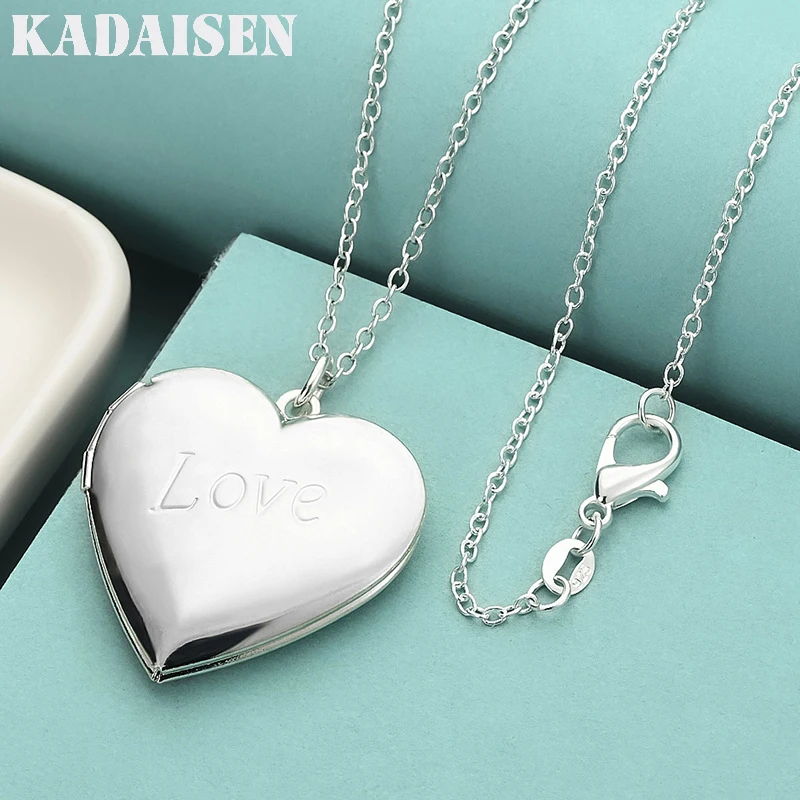 

Новое поступление: ожерелье из стерлингового серебра 925 пробы, 18 дюймов, с подвеской-фоторамкой в форме сердца, для женщин, модные украшения, подарки на свадьбу и вечеринку