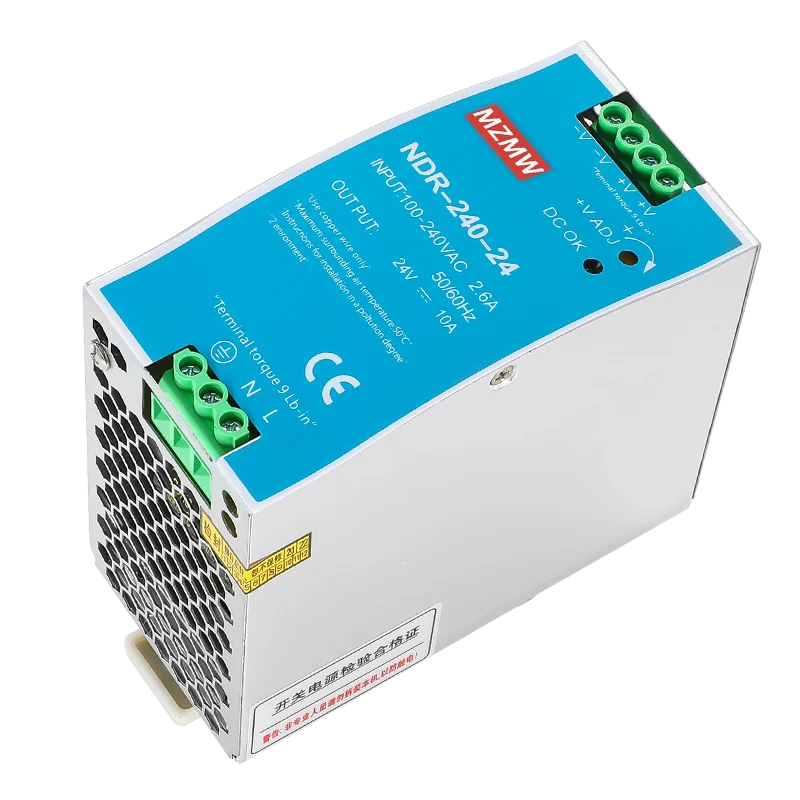 240W Industrial DIN Rail Switching Power Supply 12V 24V 48V AC/DC Single Output Source Power NDR-240-12 NDR-240-24 NDR-240-48