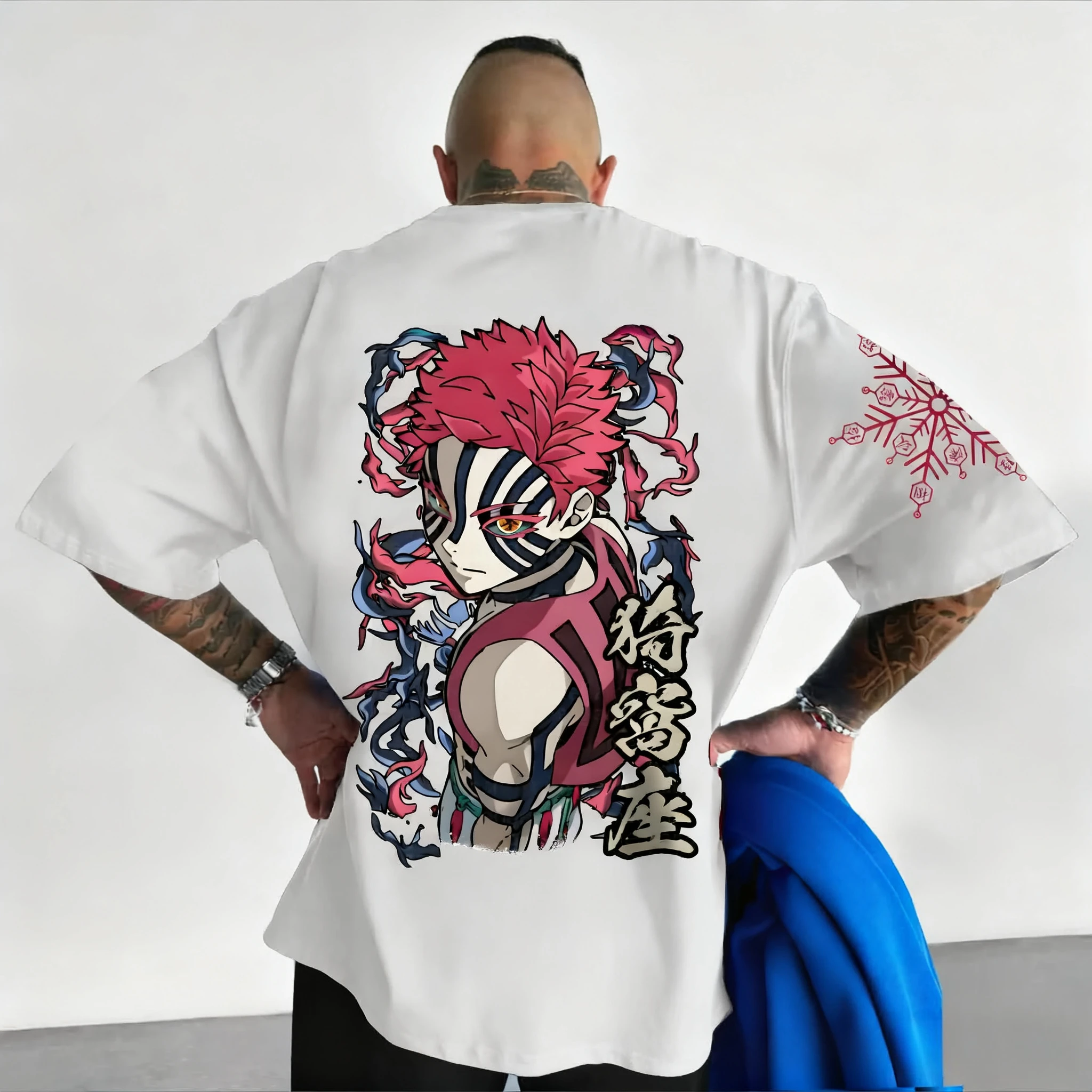

Demon Slayer Anime Print Pure Cotton Short-sleeved 2025 Men's And Women's Loose Sporty Summer Fashion Round-neck T-shirt Ins
