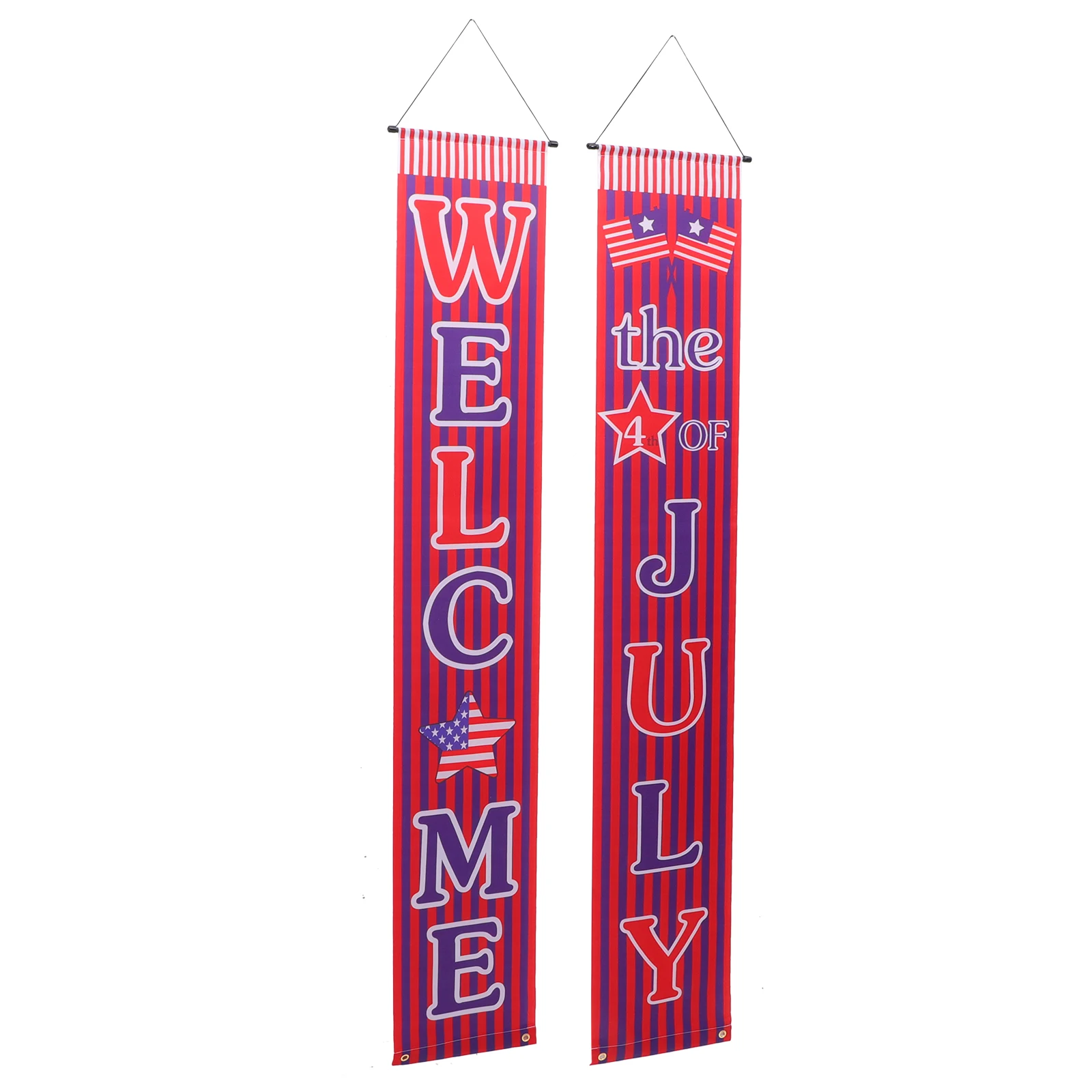 

Independence Day Couplets Patriotic Porch Banner Bright Colors Polyester Door Hanging nament Memorial Day Decoration